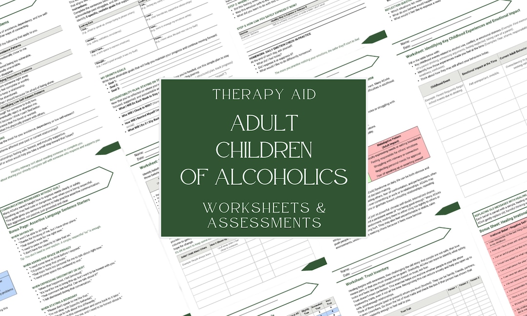 Adult Children of Alcoholics (acoa) Therapy Aid • Worksheets ...