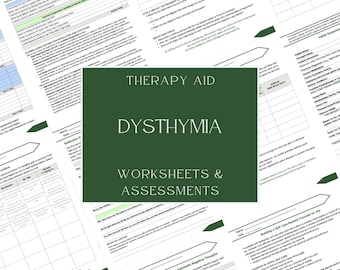 Dysthymia (Persistent Depressive Disorder) Therapy Aid • Worksheets, Assessments & Tools • Instant Download PDF