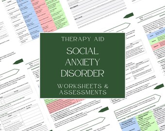 Social Anxiety Disorder Therapy Aid • Psychoeducation, Worksheets, Assessments • Instant Download PDF