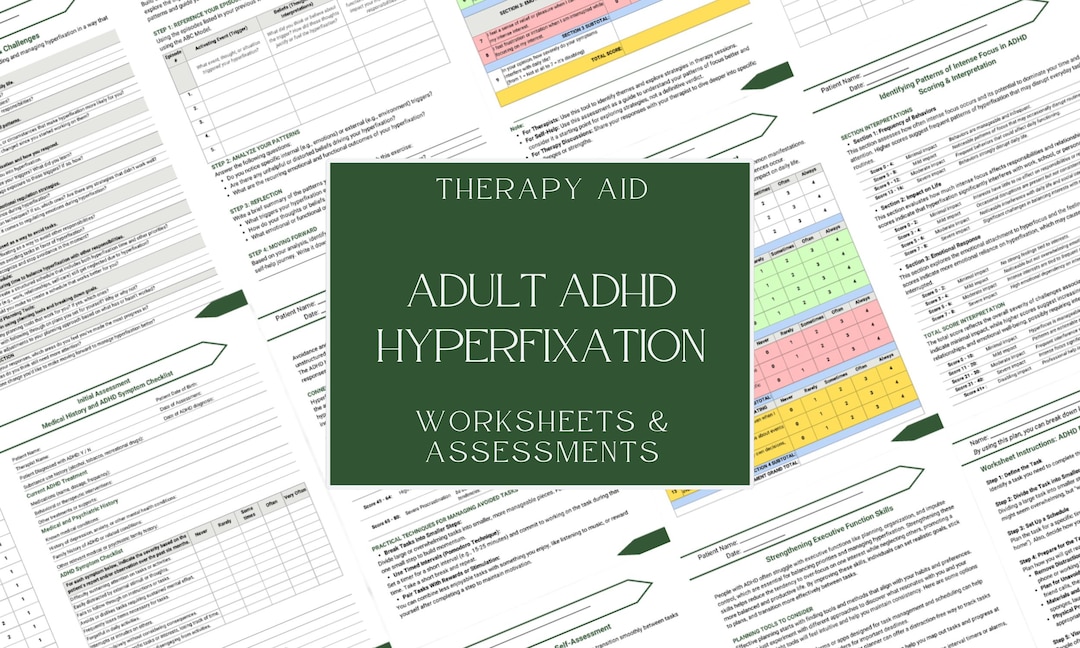 Hyperfixation in Adult ADHD Therapy Aid • Worksheets, Assessments, and ...