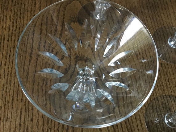 Set of 4 Tiffin Franciscan Windswept Rose Crystal Water Goblets