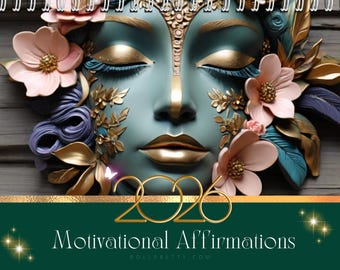 2026 Calendar Planner - Crystal Goddess Motivational Affirmations - Positive Spiritual Female Feminist -  - Self Help