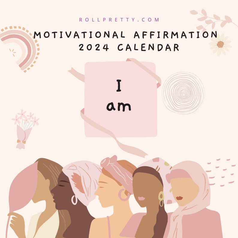 2024 Motivational Affirmation Calendar Planner Positive Female Feminist