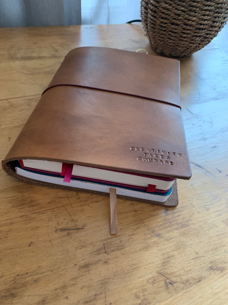 Handmade Leather Travelers Notebook with Personalization Etsy