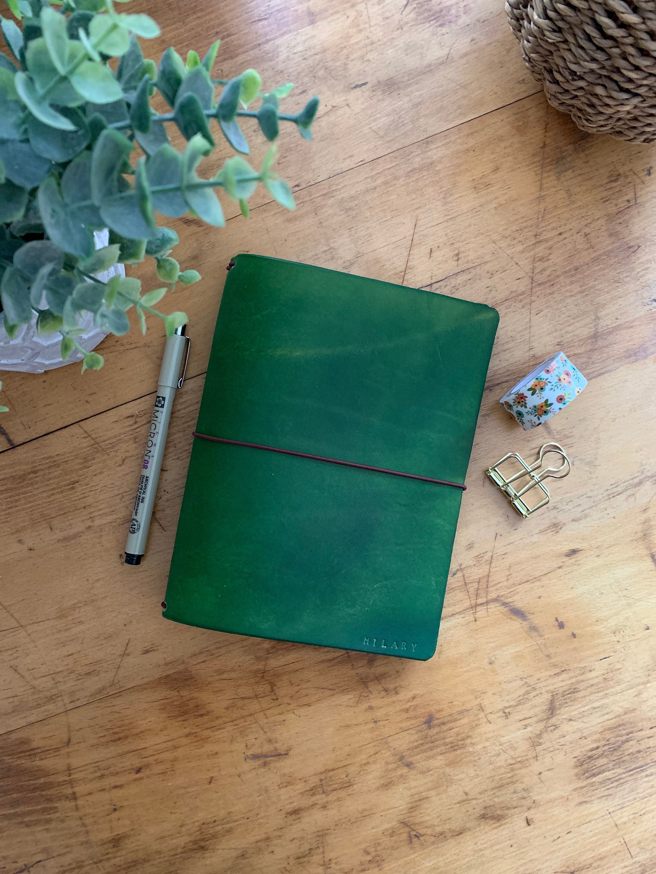 Leather Travelers Notebook Full Grain Leather Notebook Etsy
