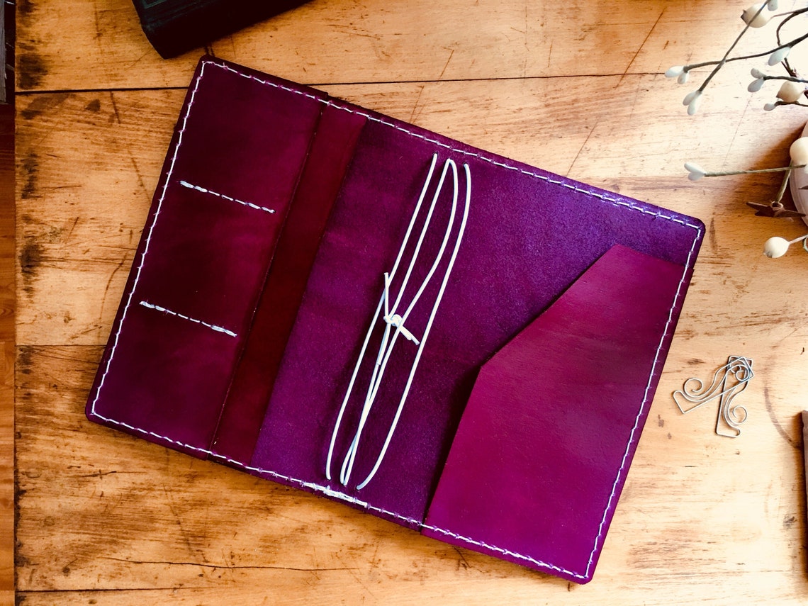 Leather Travelers Notebook with Pockets Travelers Journal Etsy