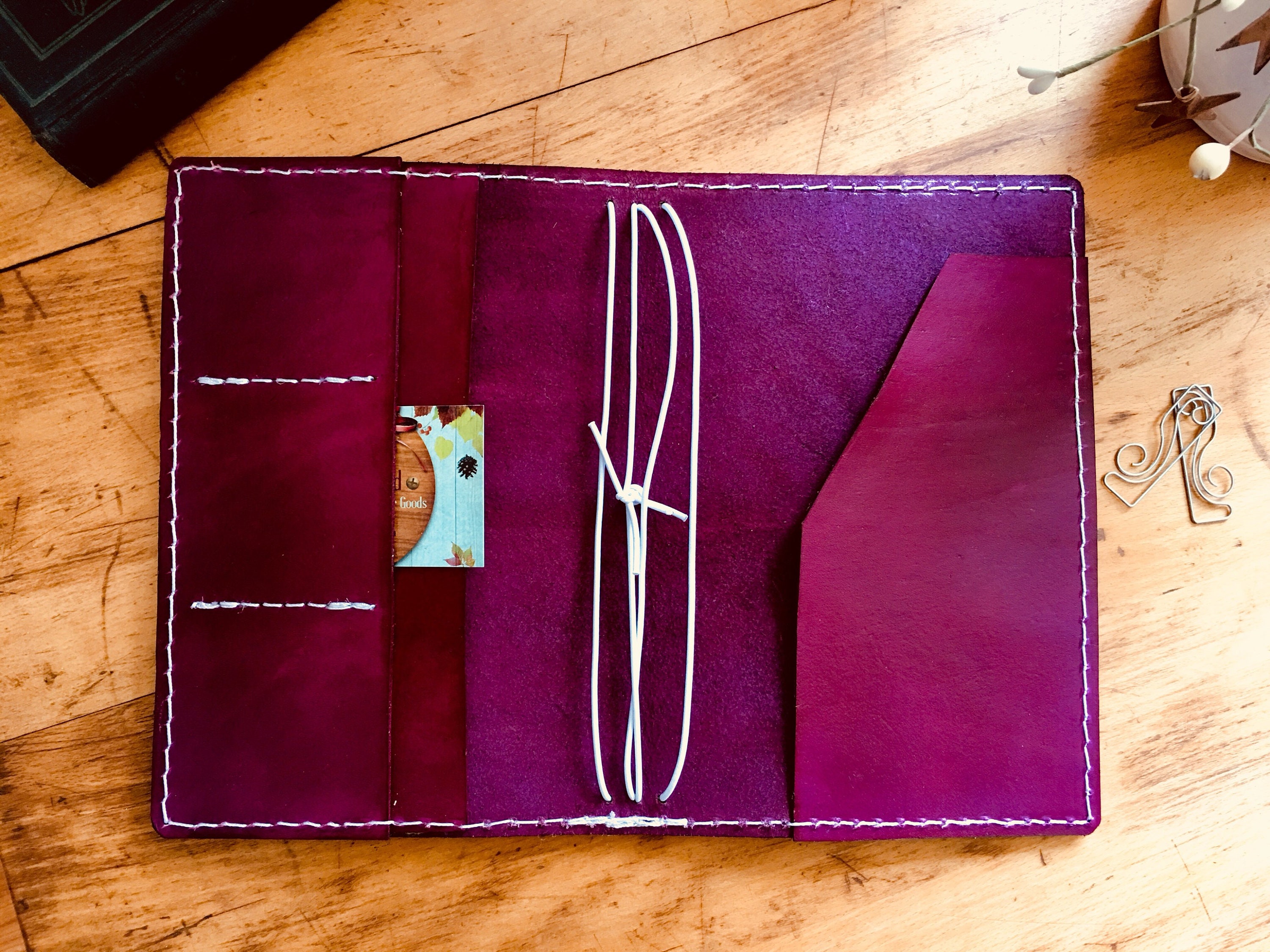 Leather Travelers Notebook With Pockets Travelers Journal Etsy