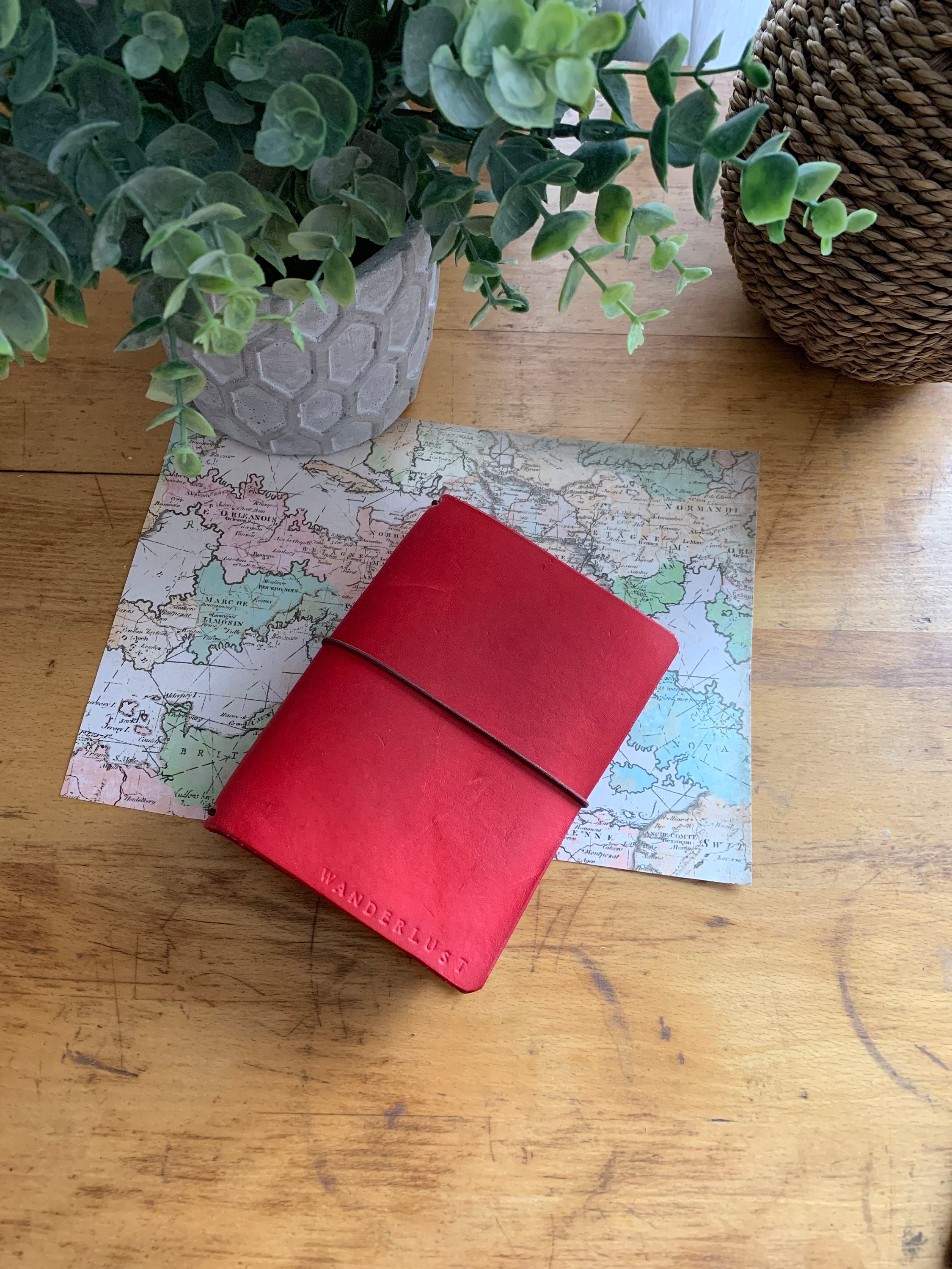 Leather Travelers Notebook Full Grain Leather Notebook Etsy