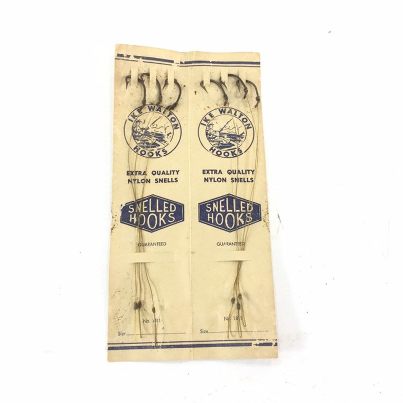 3 Vintage Genuine Ike Walton Hooks Snelled Hooks No 1811 Fishing