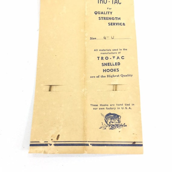 6 Vintage Genuine Tro Tac Snelled Hooks Size 4-0 Fishing