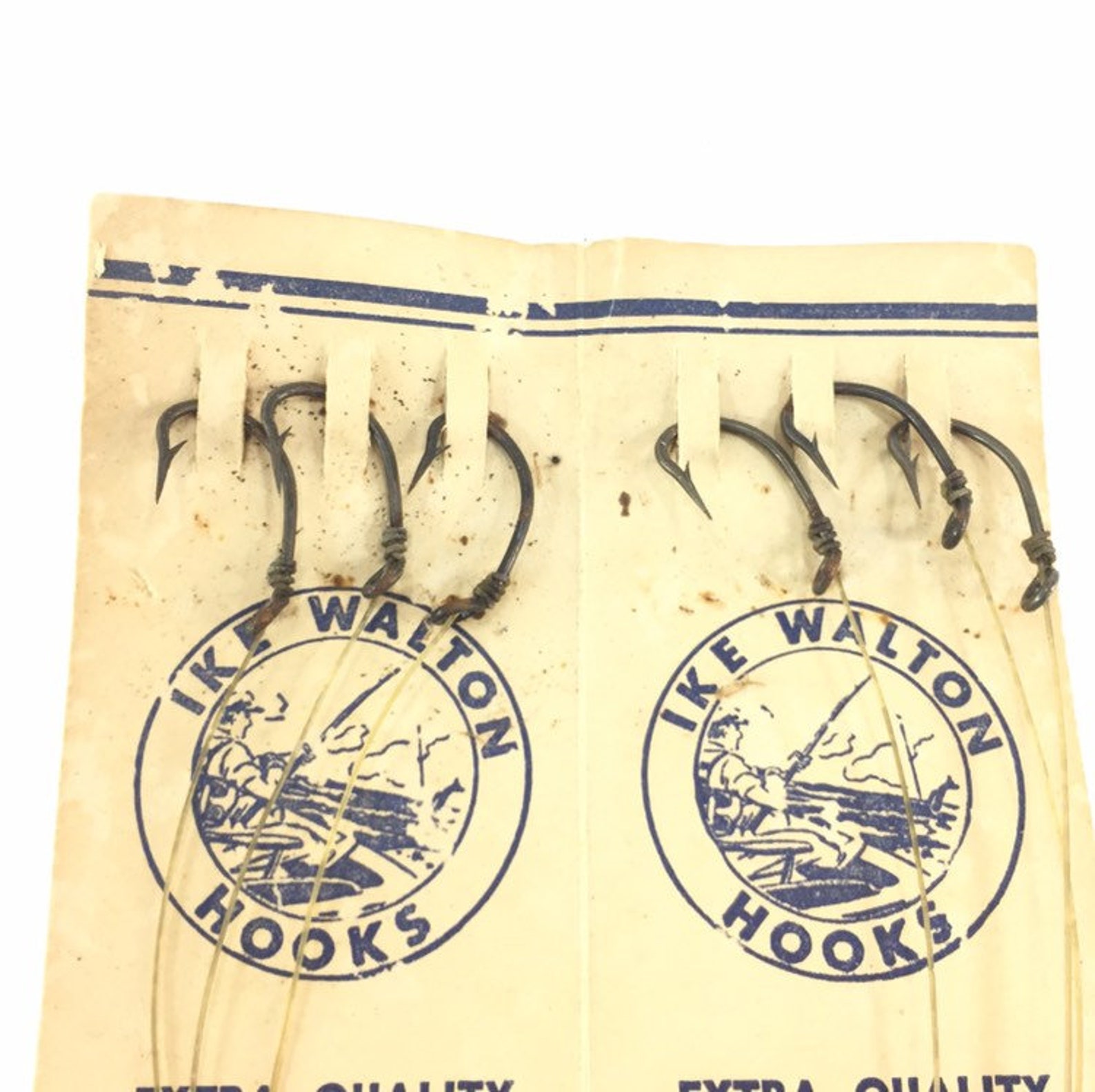 3 Vintage Genuine Ike Walton Hooks Snelled Hooks No 1811 Fishing