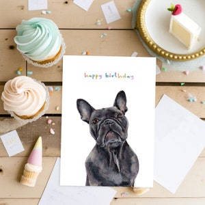 Happy Birthday Bulldog Greeting Card | 5x7 Birthday Card | Happy Birthday | Illustrated Bulldog | Dog Lover Birthday | Birthday Greetings