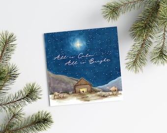 Nativity Christmas Card | Illustrated Christmas Card | Holiday Greeting Card