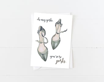 Posh Shoes Greeting Card | Celebration Card | Blank Card | Shoes Illustration Card