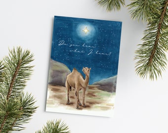 North Star Christmas Card | Camel and Star Nativity Card | Illustrated Christmas Card | Christmas Carol | Merry Christmas Greeting