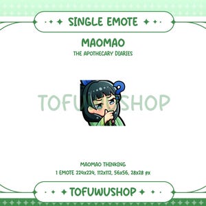 Maomao Emote | Maomao Thinking | The Apothecary Diaries | 1 Static Emote for Twitch/Discord/YouTube