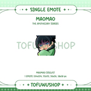 Maomao Emote | Maomao Disgust | The Apothecary Diaries | 1 Static Emote for Twitch/Discord/YouTube