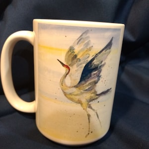 Aquarell Sandhill Kran Tasse
