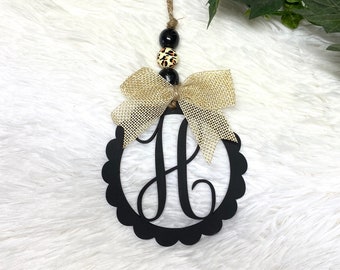 Monogram Car Charm, Car Tassel, Initial Car Charm, Mirror Car Tassel Charm, 4" Car Charm, Rear View Mirror Monogram, New Driver Car Gift