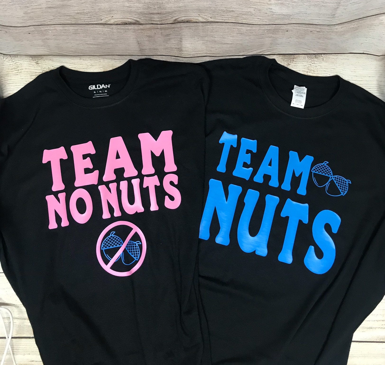 images Nuts Or No Nuts Gender Reveal Shirt team gender reveal shirt set team no nuts team nuts gender reveal shirt baby shower shirt pink and blue gender reveal shirt