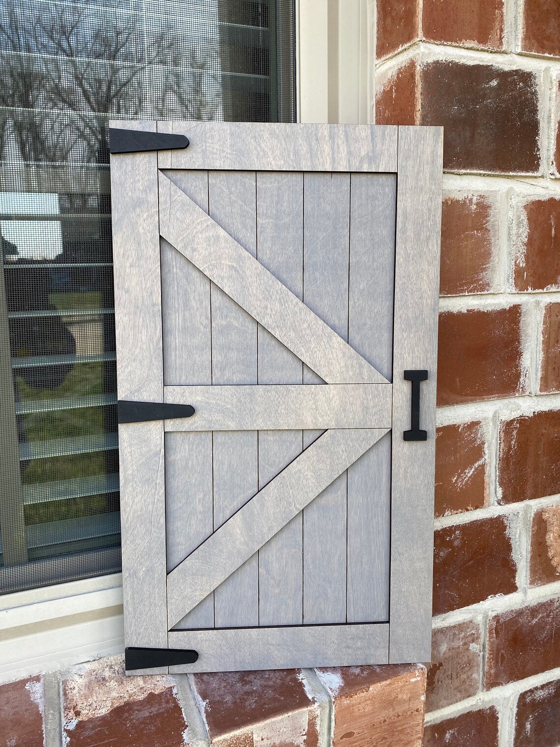 Farmhouse Barn Door Wall Decor Gray Stained Barn Door Decor Etsy