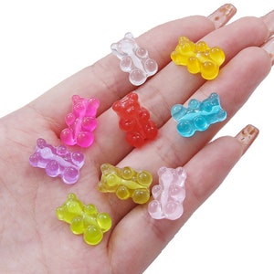 Resin Gummy Bear Beads 17x11mm - Acrylic Gummy Bears - Gummy Beads - Children Beads - Child Beads - Kids Beads - Gummy Bear Jewelry - 10 pz