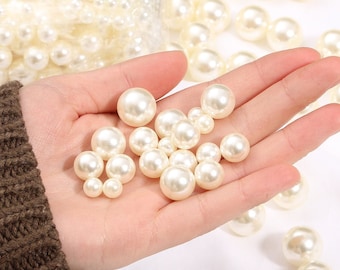 2-18mm Ivory Faux Pearls - Round Smooth Ivory ABS Imitation Pearls - Bulk Pearls - Wholesale Pearls