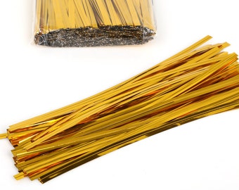 800pcs Metallic Gold Twist Ties - 6cm 8cm 10cm 12cm 15cm 20cm