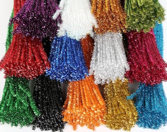 100 Metallic Chenille Stems 14 COLORS, Pipe Cleaner Sticks, Craft Supplies, 30cm