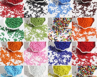 12/0 8/0 6/0 Opaque Seed Beads 2mm 3mm 4mm - Opaque Rocailles - Assorted Seed Beads