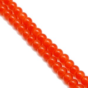 Orange Crystal Round Beads, Opaque Orange Glass Beads, 4mm 6mm 8mm 10mm