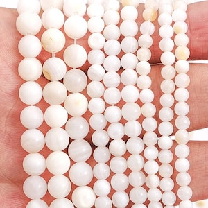 Natural Round Fresh Water Pearl Beads 3mm 4mm 6mm - Freshwater Pearl Round - Pearl Round Beads - Round Shape Beads - Round Pearls