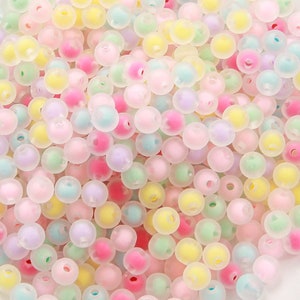 Transparante Matte Acryl Binnen Geverfde Ronde Spacer Kralen 8mm Hars Ronde Kralen - Acryl Rond - Losse Spacer Kralen - 110 Stuks