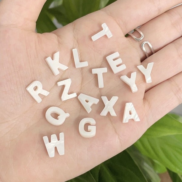 Natural Fresh Water Pearl Letter Beads- 2pcs/order - Freshwater Pearl Letters - Pearl Alphabet Beads - Letter Shape Beads