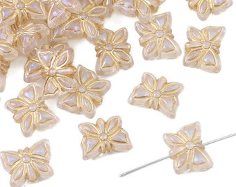 14x11mm Gold Butterfly Baroque Beads Acrylic - Vintage Butterfly Charms - Vintage Beads - Baroque Charm - 2mm Hole Size - 30 Pieces