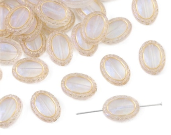 13x17mm Gold Mirror Baroque Beads Acrylic - Vintage Mirror Charms - Vintage Beads - Baroque Charm - 1.5mm Hole Size - 25 Pieces