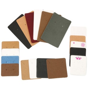 Kleurrijke sieraden Display Cards 21 STYLES - Earring Display Card - Ketting Display Card - Wit Kaki Blauw Groen Zwart Bruin - 50 kaarten