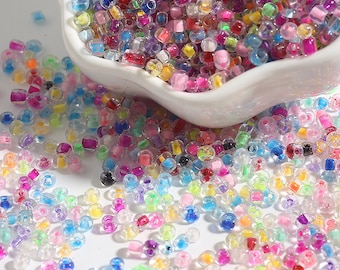 SILVER METALLIC GLASS SEED BEADS 50g 11//0-2mm 8//0 3mm 6//0 4mm