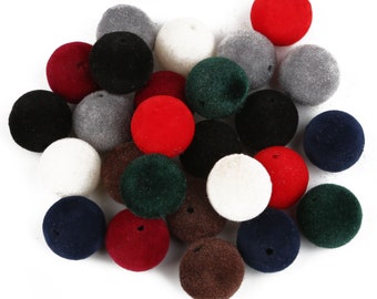 20 flocked 12 mm beads in