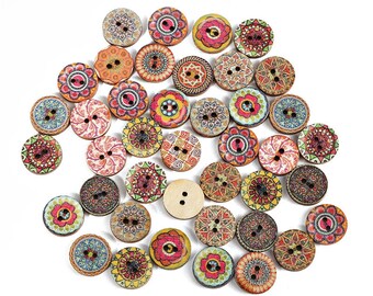 Glass button Czech handmade flower desined colorful painted jewel button BOHEMIAN BUTTON 32mm