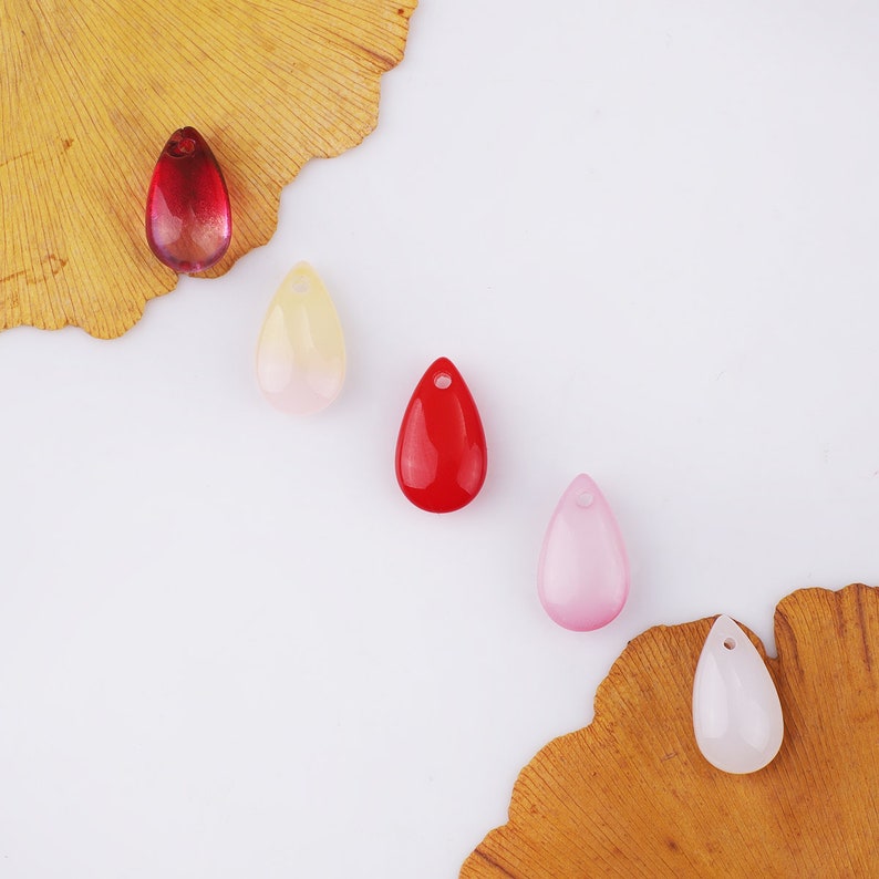 Teardrop Charm 14x8mm 10pcs Glass Teardrop Beads Crystal Teardrop Pendant