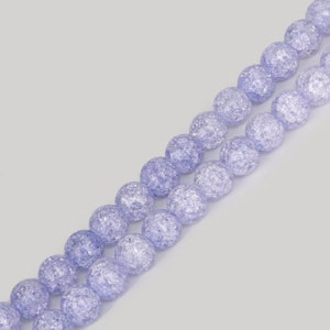 Lavender Purple Natural Gemstone Round Crackle Cracked Crystal Stone Strand Beads 6mm 8mm 10mm For DIY Beading Jewelry Making