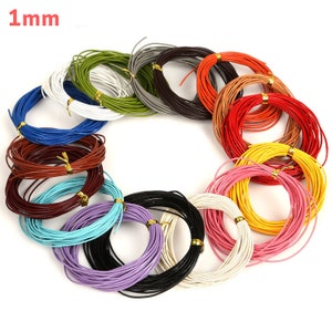 Cordon rond en cuir 1/1.5/2/3mm 16 couleurs Bracelet Cordon en cuir Cordon Boho 5 mètres image 6