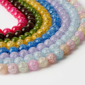 Natural Gemstone Round Crackle Cracked Crystal Stone Strand Beads 6/8/10 mm For DIY Beading Jewelry Making