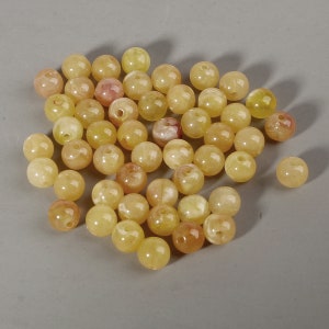 50pcs Yellow Acrylic Round Beads 8mm - Blue Gumball Beads - Blue Pastel Beads