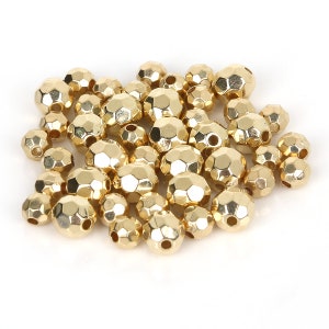Faceted Gold Ball Beads, CCB Gold Spacer Beads, 6mm or 8mm