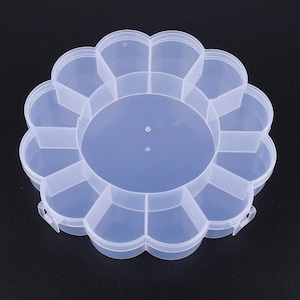 Clear Flower Transparent Jewelry Storage Box - Ring Earring Beads Case Plastic Portable Organizer Box