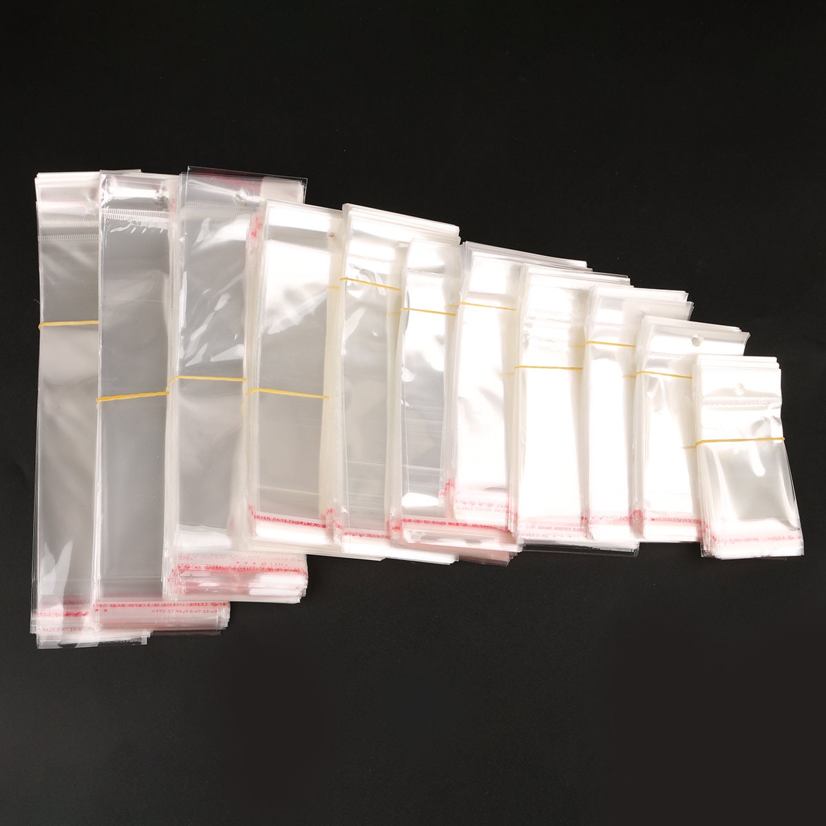 Decor Store 100Pcs Transparent Self Adhesive Sealed Plastic Bags
