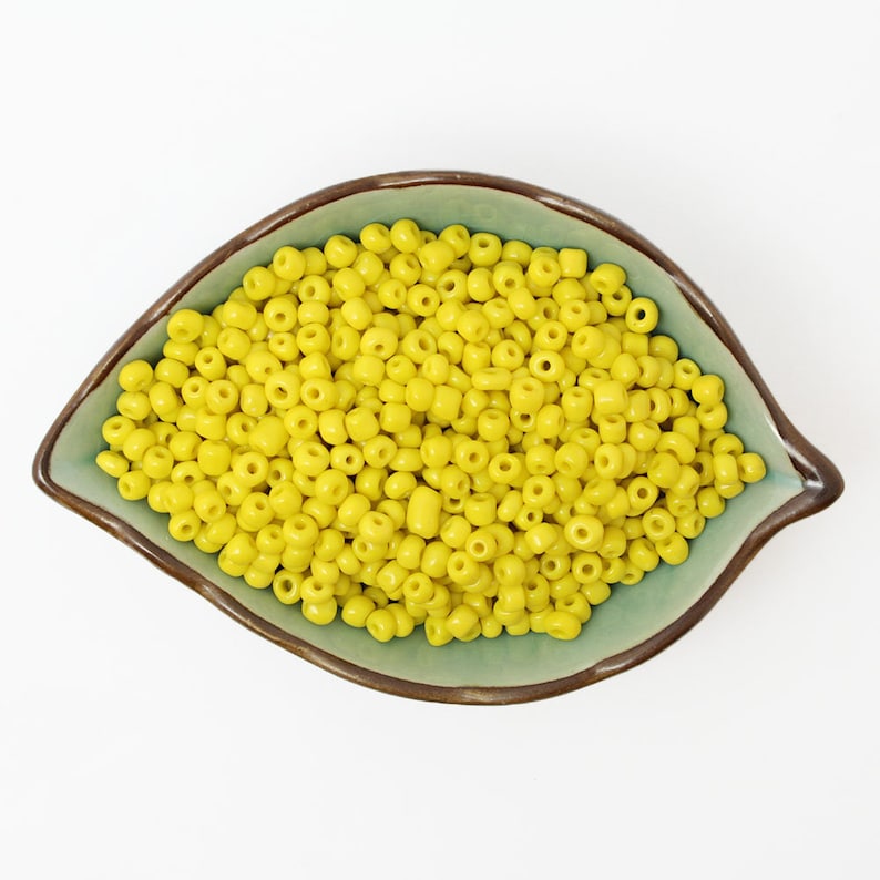 30g Yellow Glass Seed Beads Czech Rocailles Yellow Seed Etsy