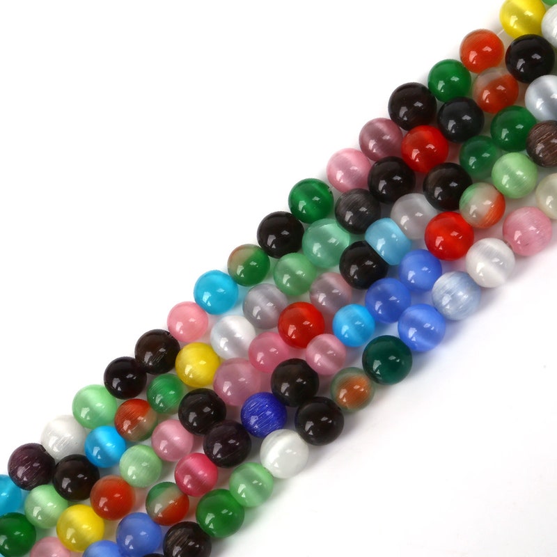 4mm Round Dark Blue Cat Eye Beads - 15 Inch Strand For Jewelry Making